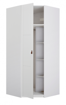 Eckschrank mit Drehtür in weiß